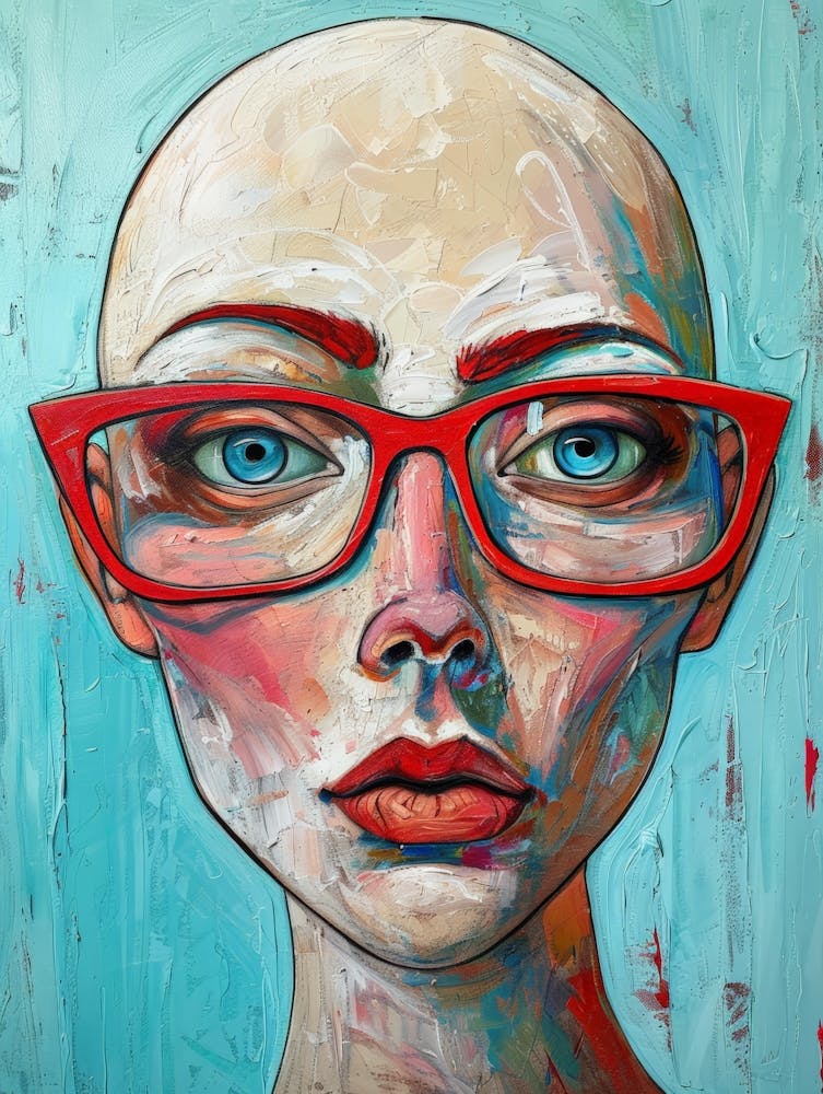 Woman With Red Glasses