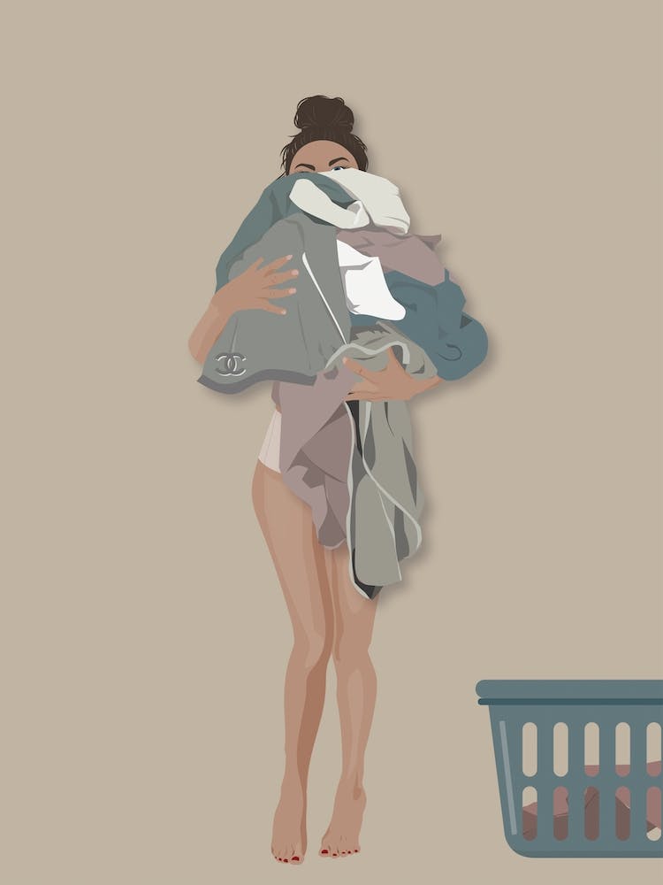 Laundry Pile Neutral Print