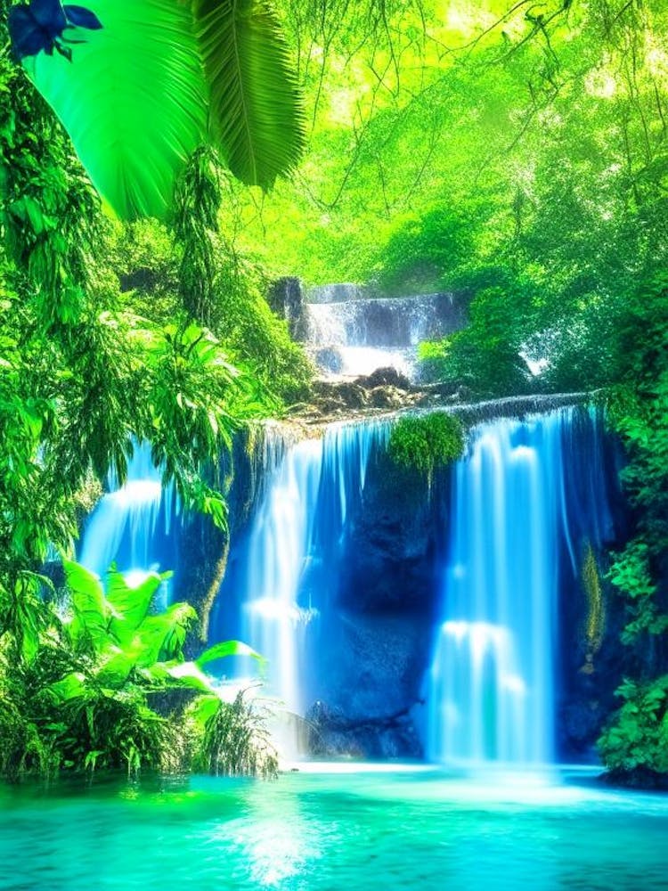 Waterfalls In A Jungle Waterscape Photography 1