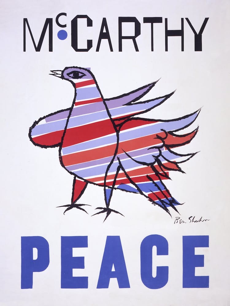 Mccarthy Peace Democratic Party Political Vintage Poster