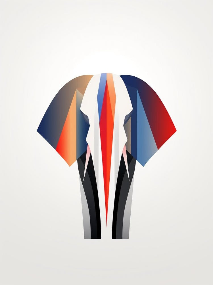 Elephant Minimalist Abstract 6