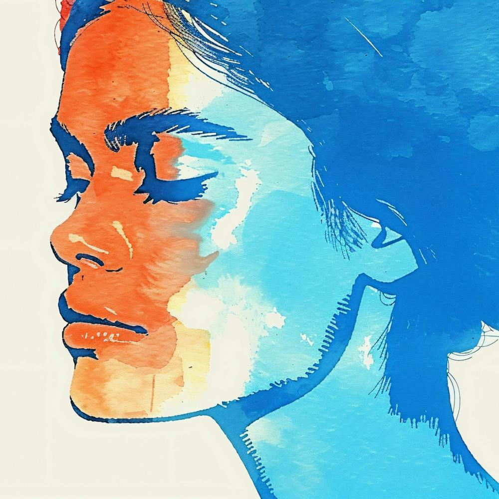 Watercolor Portrait Of A Woman 4