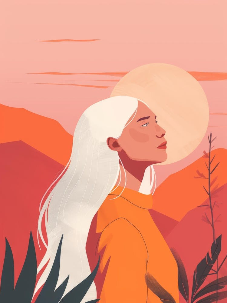 Woman With White Hair