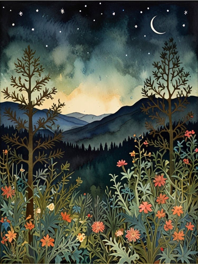 William Morris Night In The Mountains 1