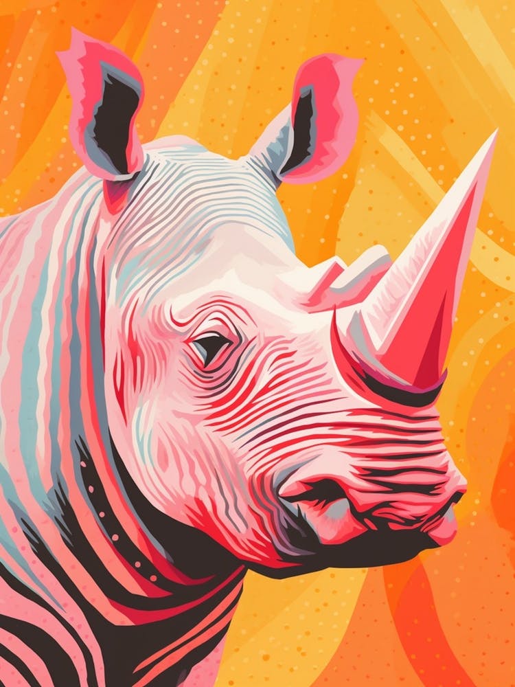 Wavy Lines Pink & Orange Dotty Rhino 5