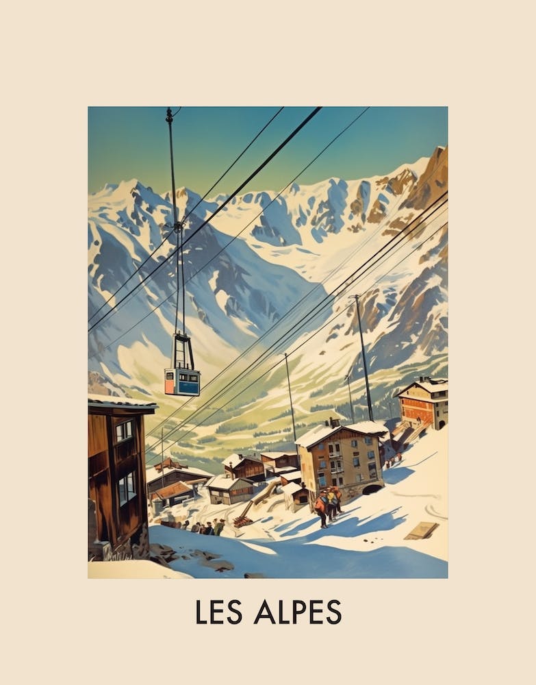 Les Alpes 1 Vintage Travel Poster