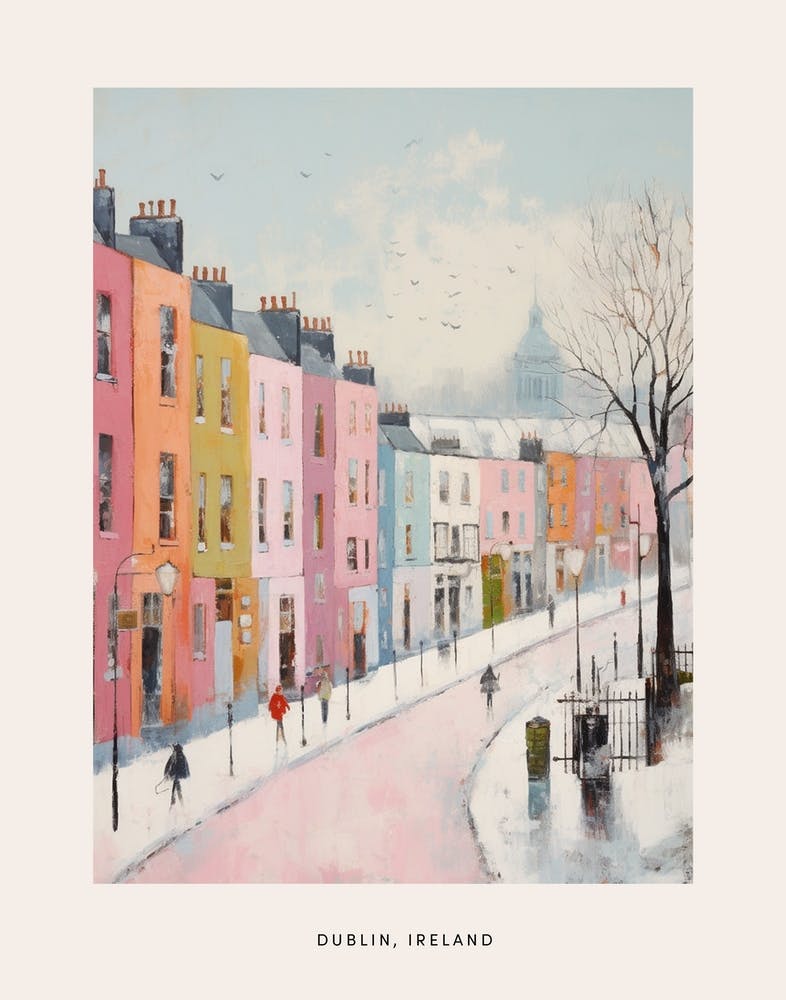 Dreamy Winter Painting Poster Dublin Ireland 4