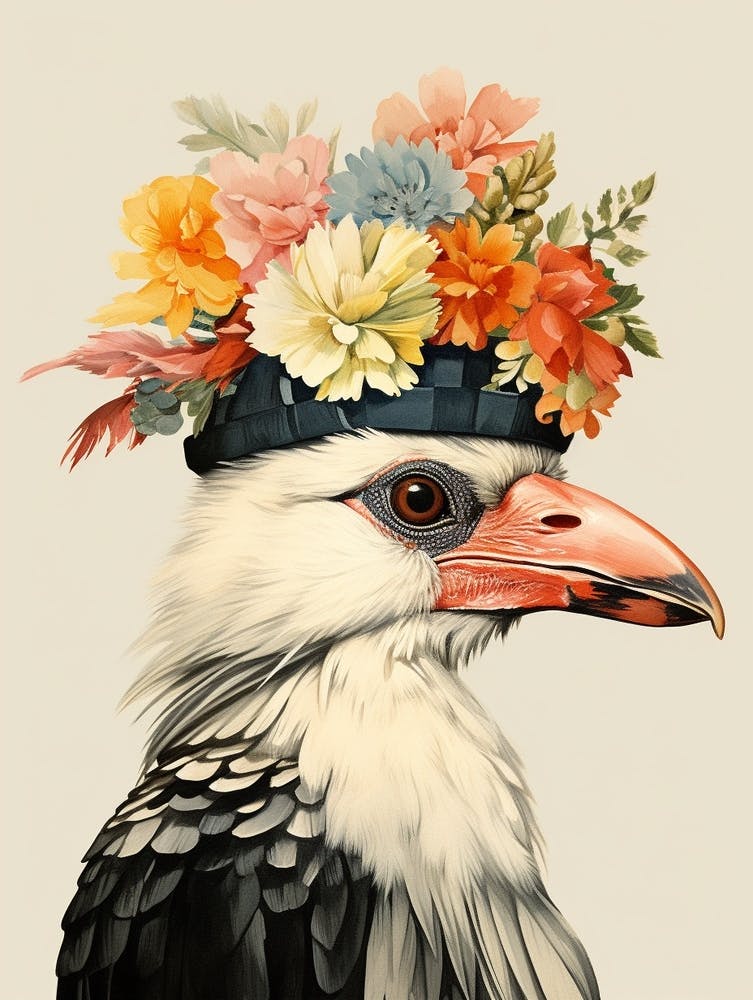 Bird With A Flower Crown Crested Caracara 1
