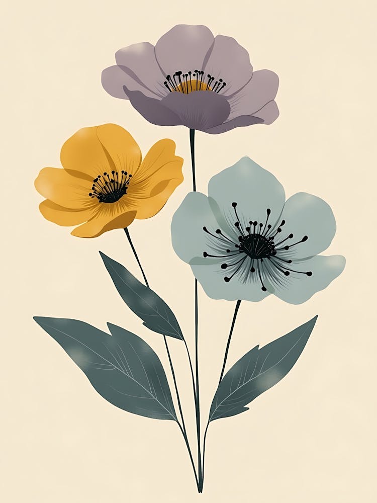 Earthy Tones Botanical Prints | Modern & Cozy Flower Art