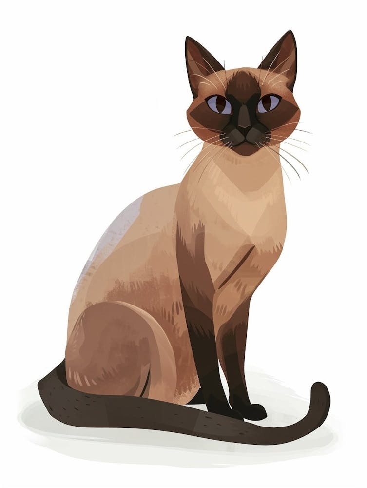 Burmese Cat Clipart Illustration 2