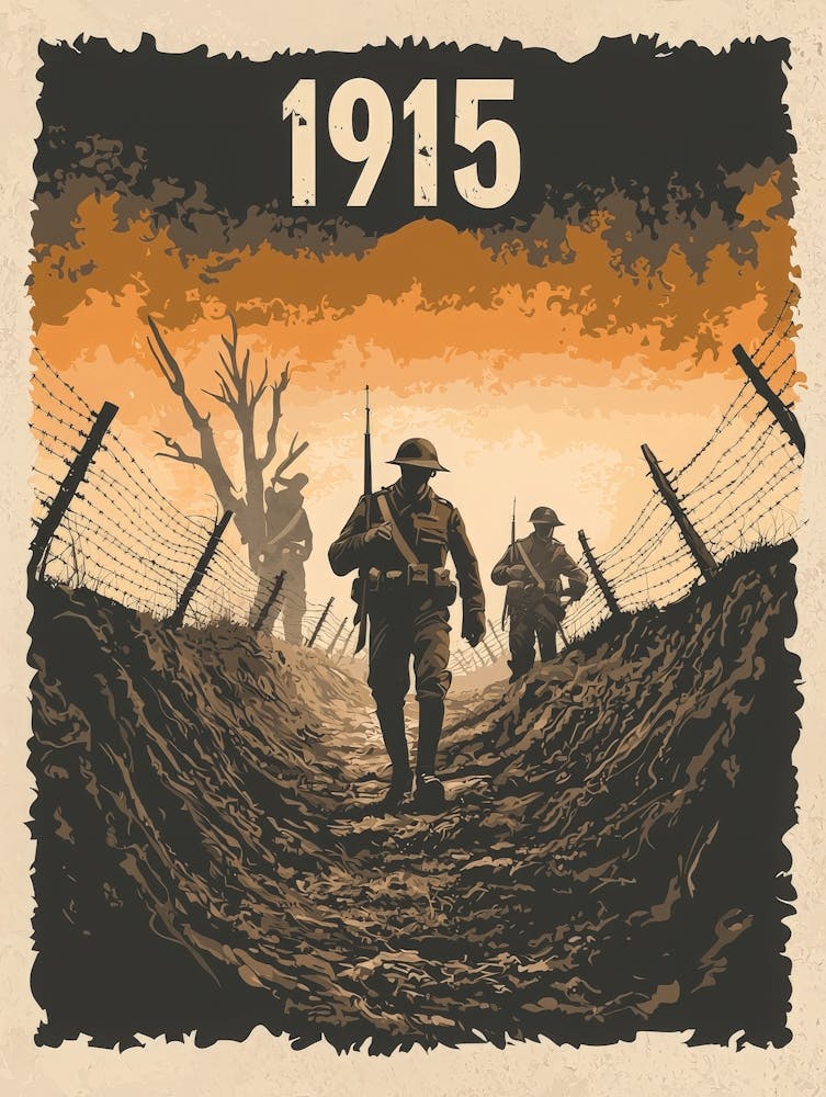 Aihrgdesign A Vintage Poster Depicting Soldiers In The Trench F013b51c 88b4 45ae B301 206236cd6ae1 3