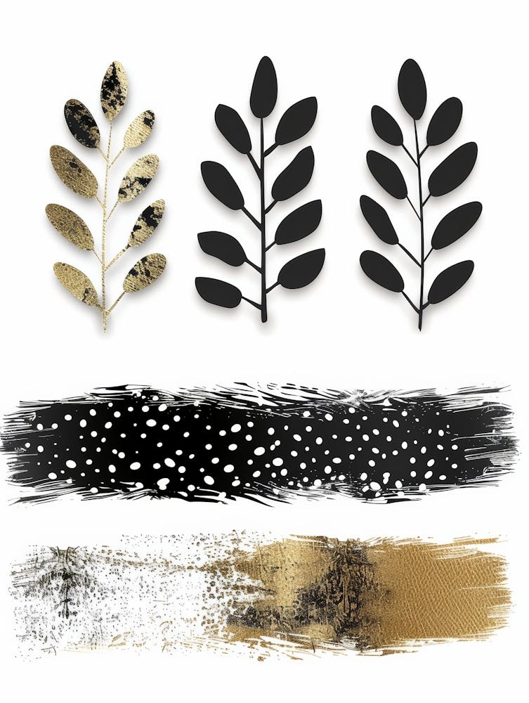 Black And Gold Leaves 1