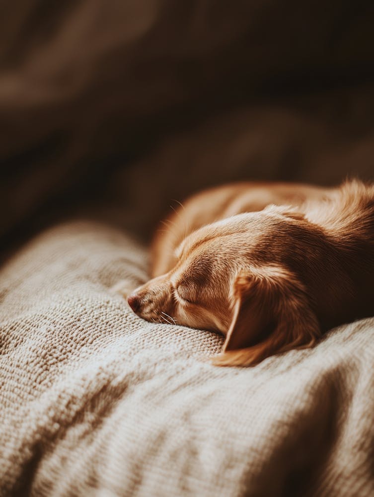 Chihuahua Sleeping.Generated AI. Wall