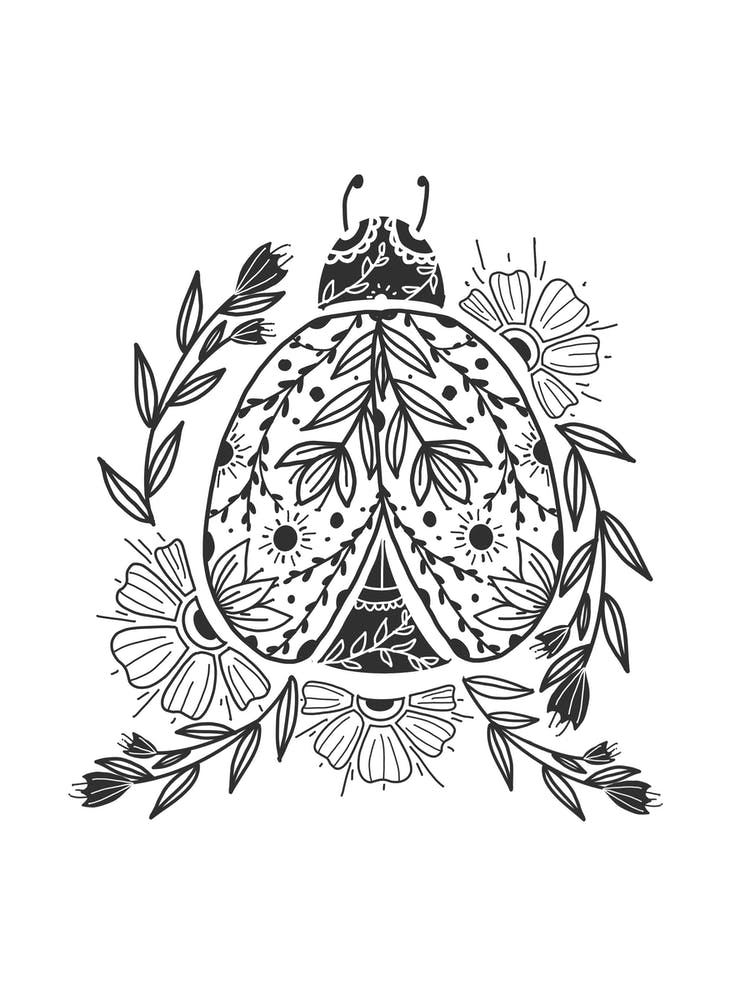 Ladybug In The Garden Line