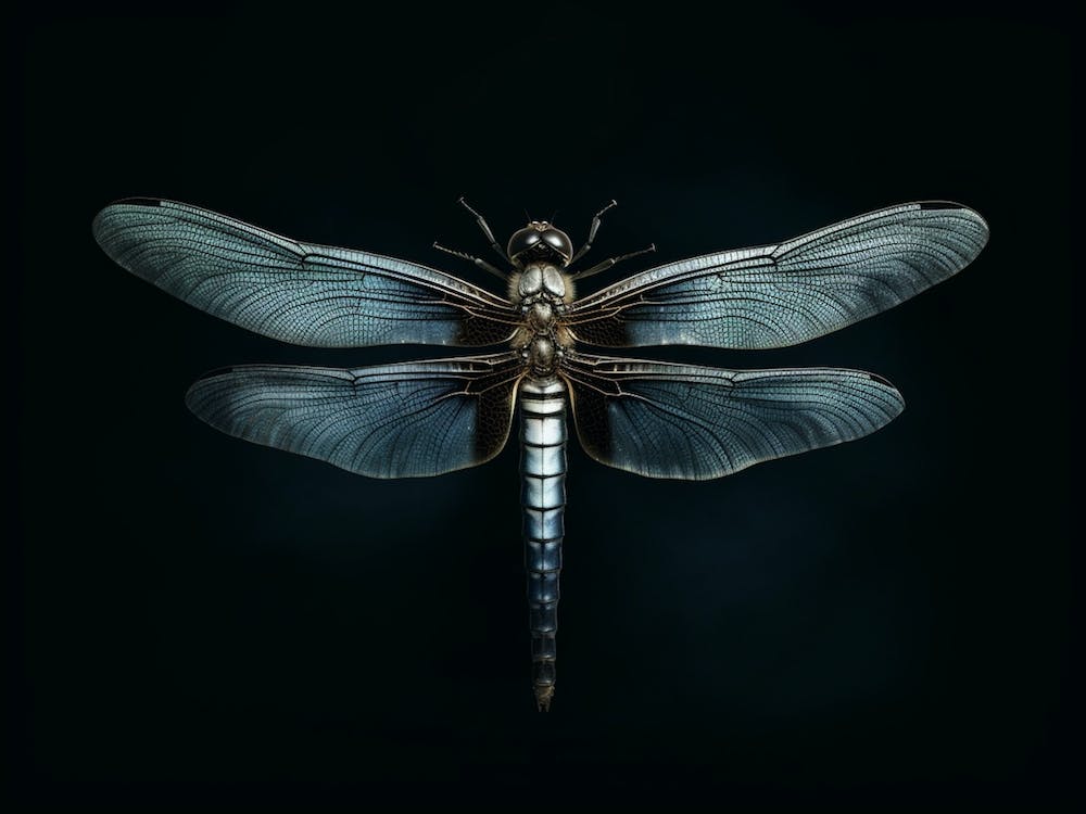 Dragonfly Black Saddlebags Tramea Lacer Vintage Illustration 3