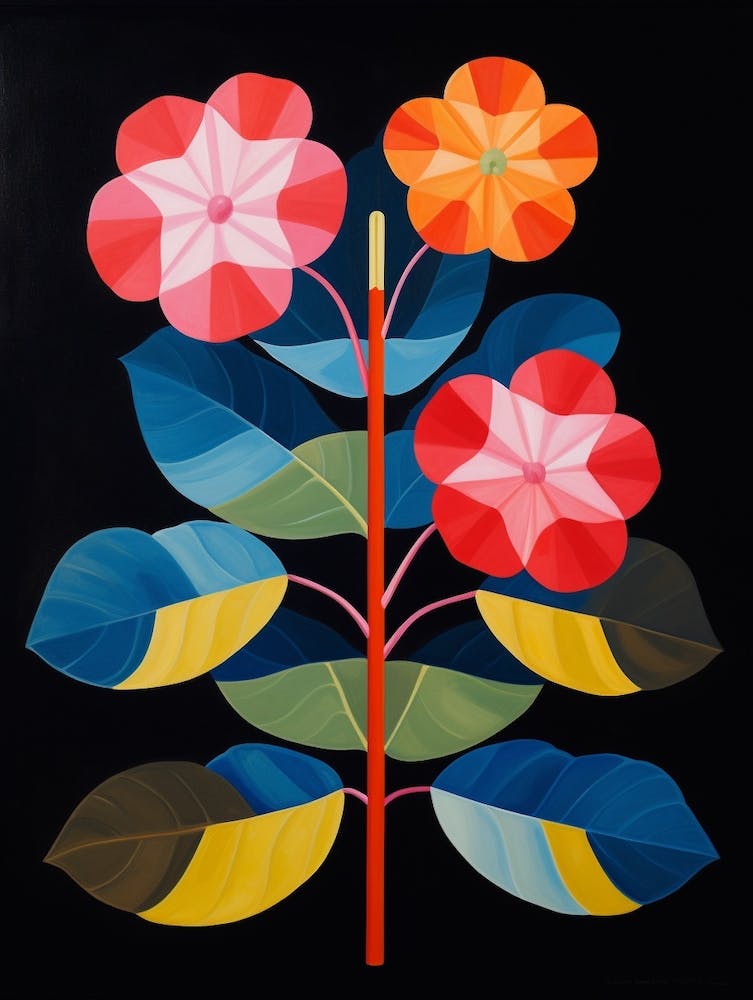 Impatiens 3 Illustration Florale Inspirée de Hilma Af Klint