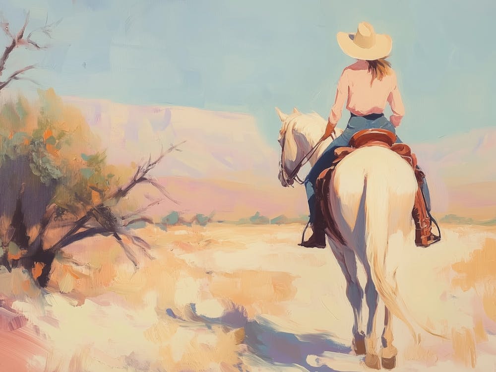Cowgirl On Horseback 1