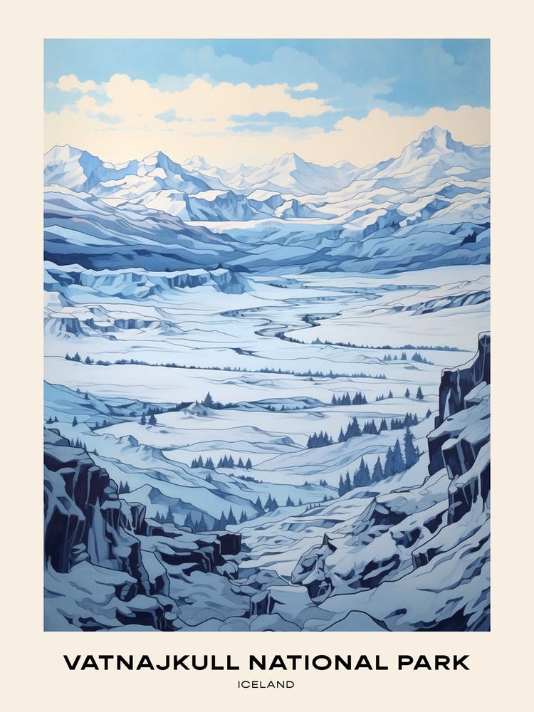 Vatnajökull Nationalpark Island 6 Poster
