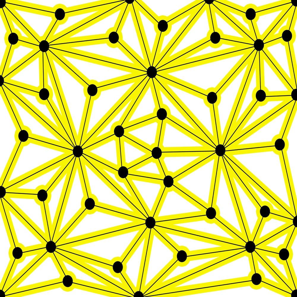 Abstract Yellow And Black Dots
