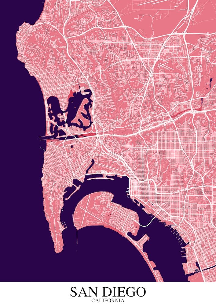 San Diego California Pink Purple