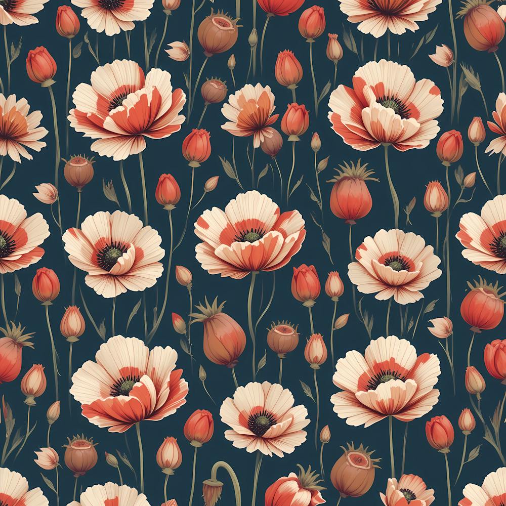 Poppies Seamless Pattern 1