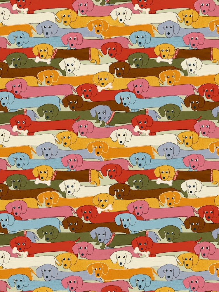 Colorful Cute Puppies