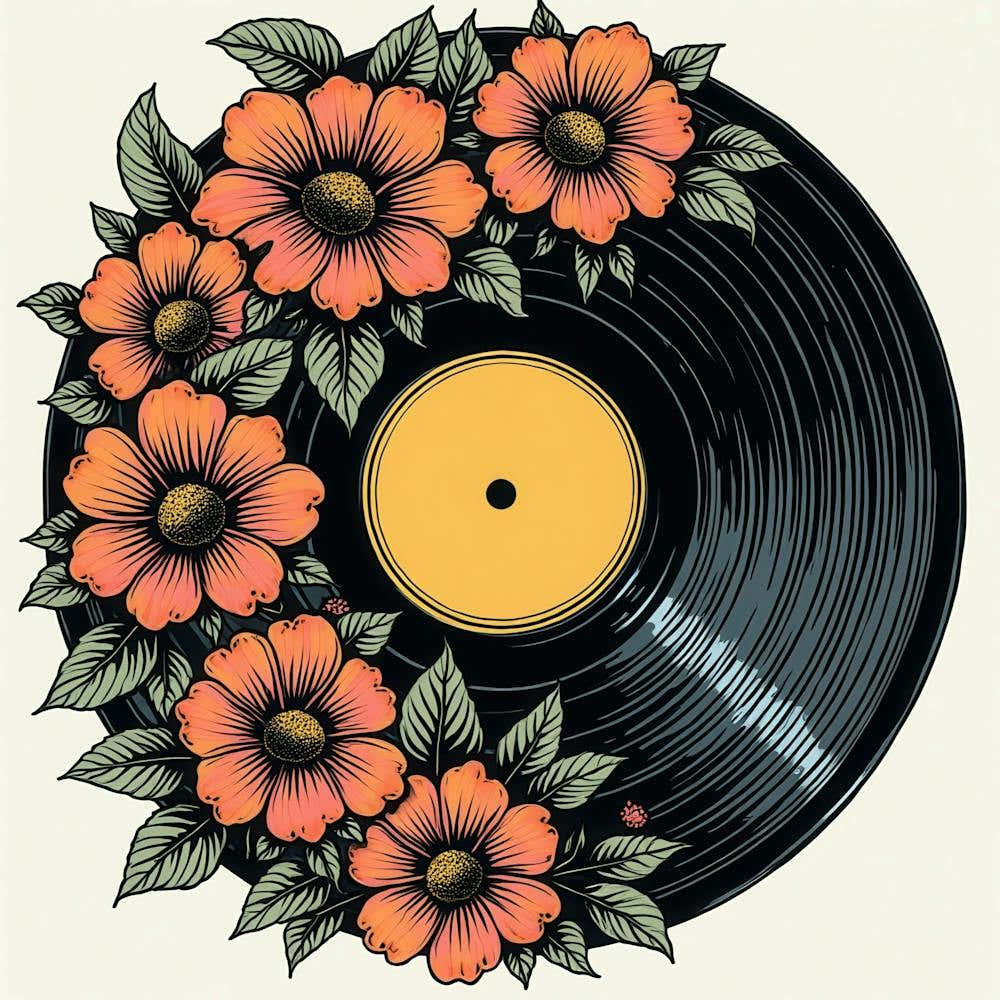 Flower Vinyl Record