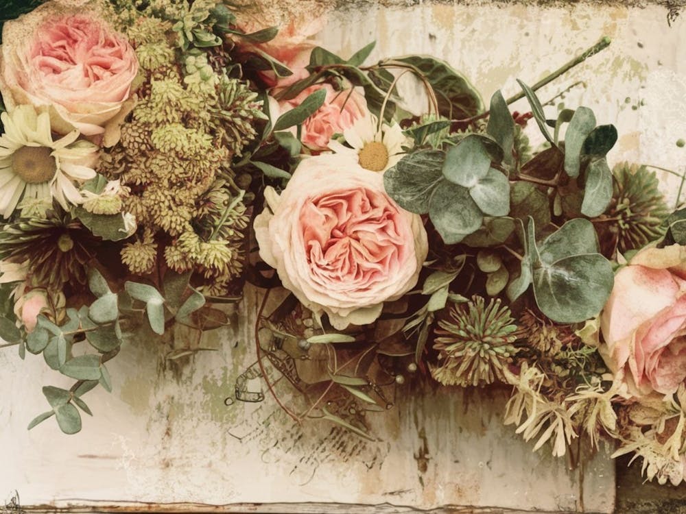 Antique Roses, Vintage Floral Art