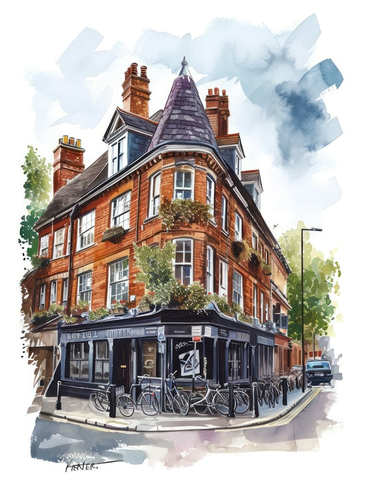 Richmond Upon Thames London Borough   Street Watercolour 1