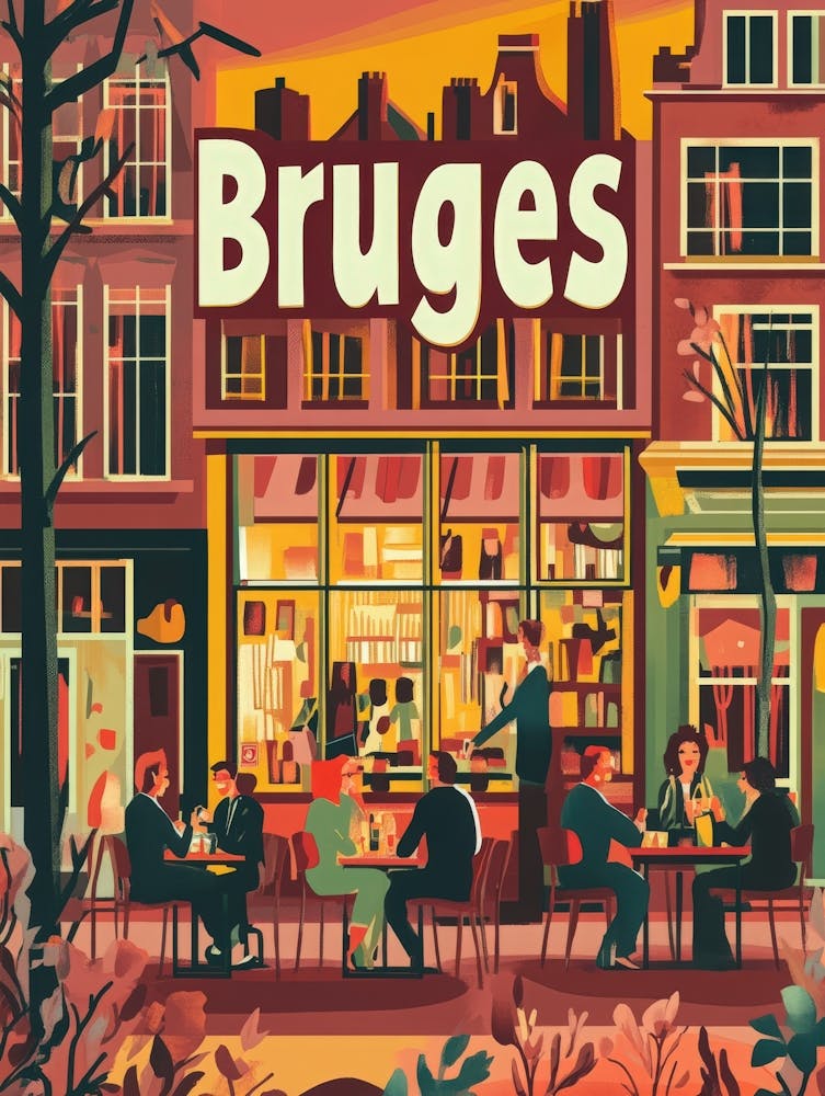 Aihrgdesign A 1970s Inspired Travel Poster For Bruges 2