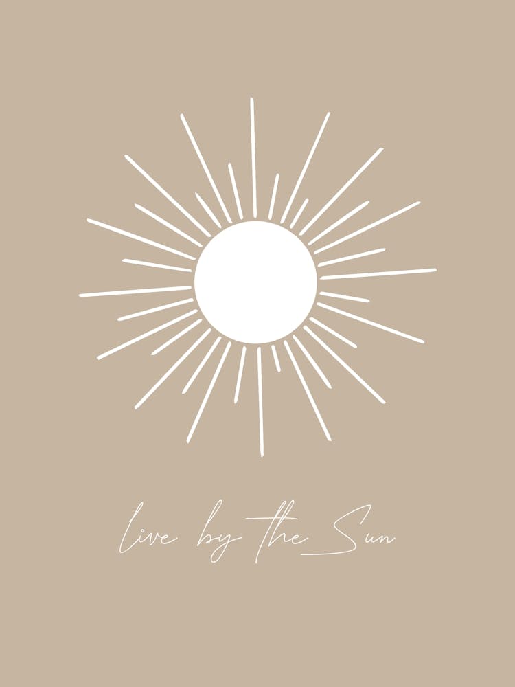 Live By the Sun, Beige Floral Sun, Boho 1