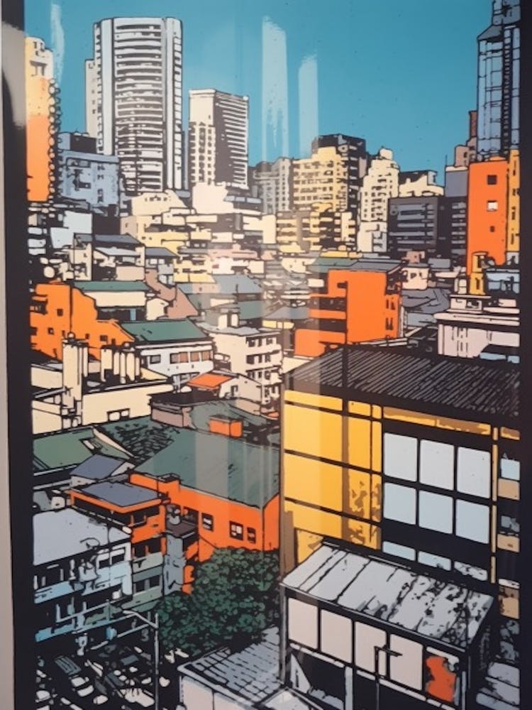 A Window View Of Tokyo In The Style Of Pop Art 3