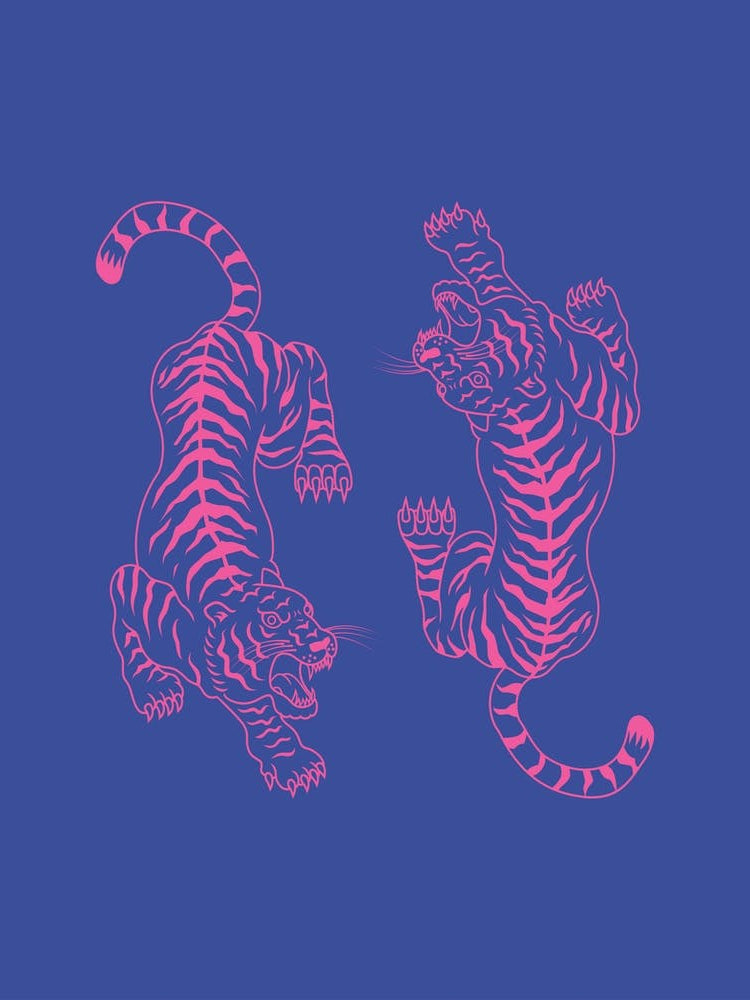 Blue And Pink Tigers