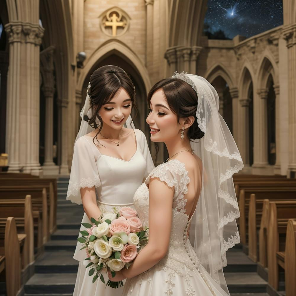 Two Brides In A Church