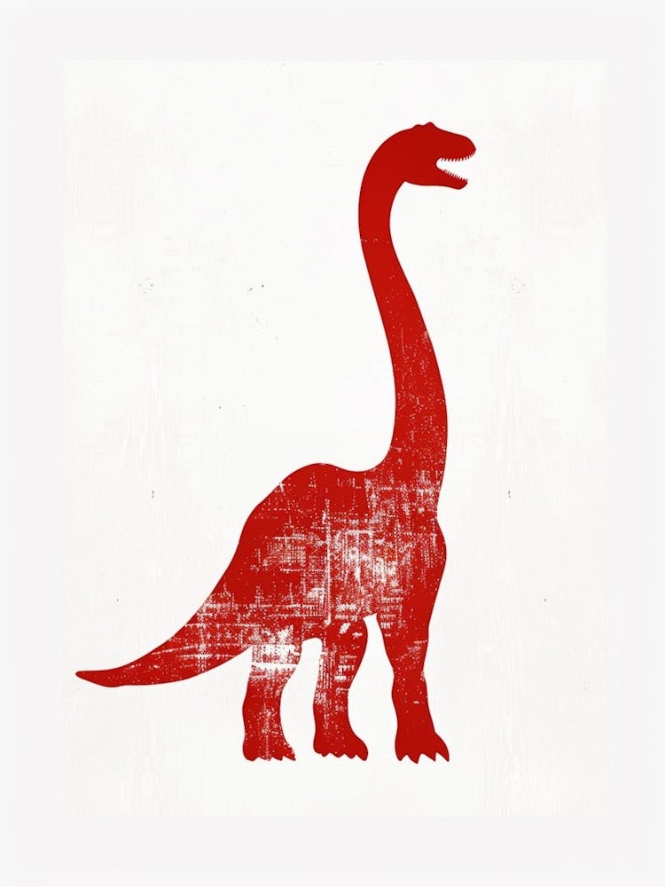 Red Brachiosaurus Dinosaur 3