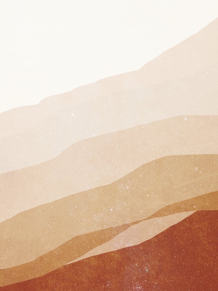 Minimal art abstract mountain wave watercolor painting