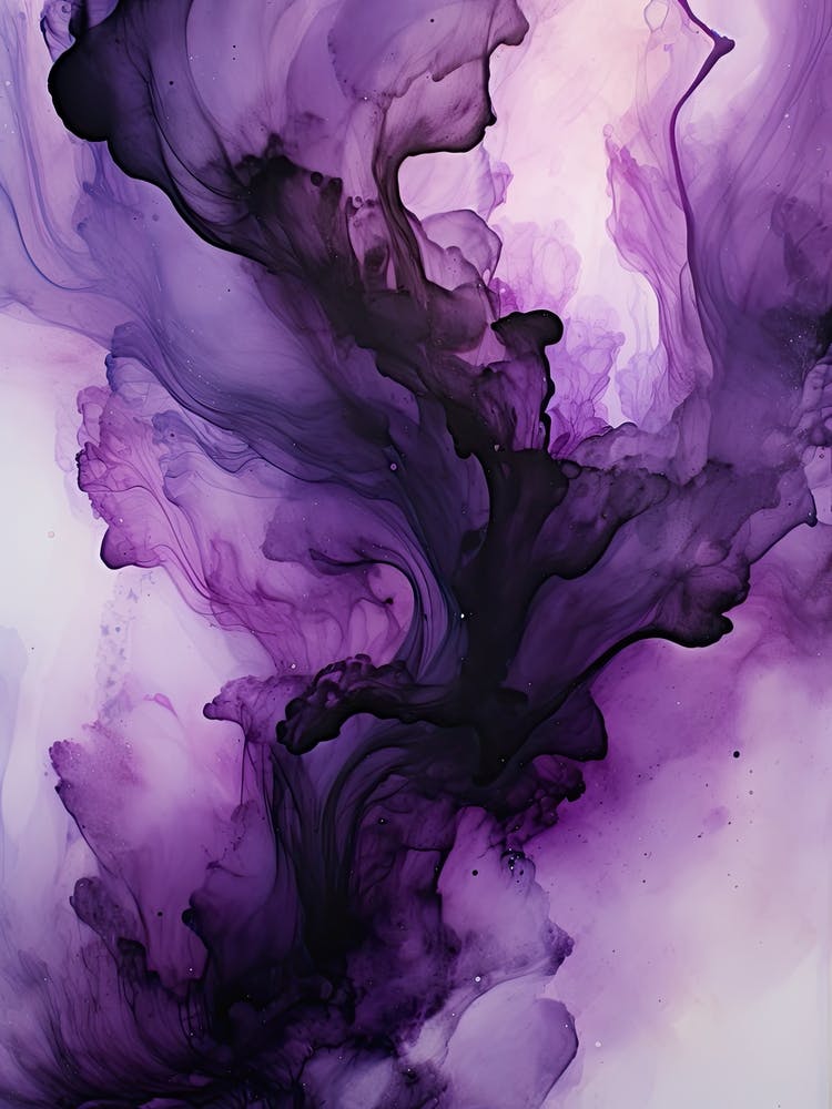 Purple And Black Flow Asbtract Painting 3