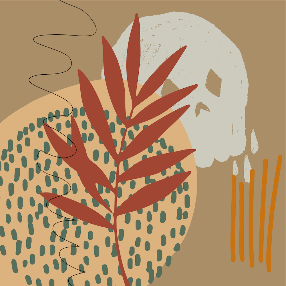 Skull And Leaves