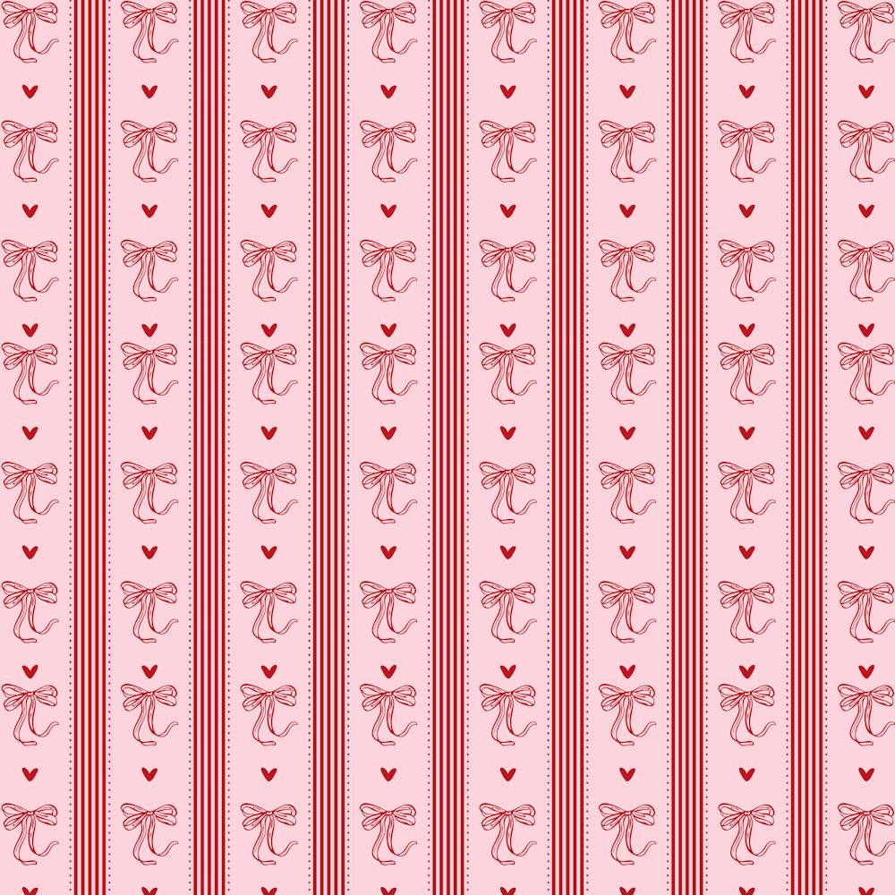 Striped Bow Wall Art | Girly Gallery Wall Art | Pink & Red 1