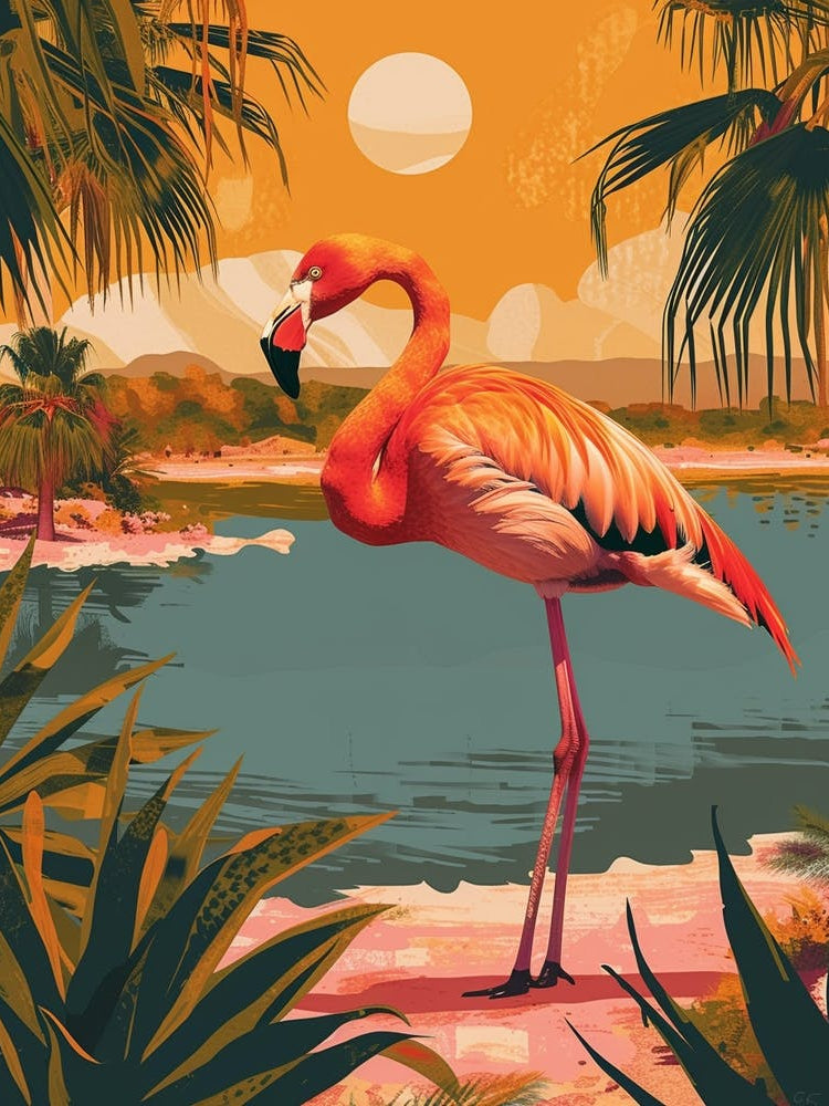 Greater Flamingo Camargue Provence France Tropical Illustration 7