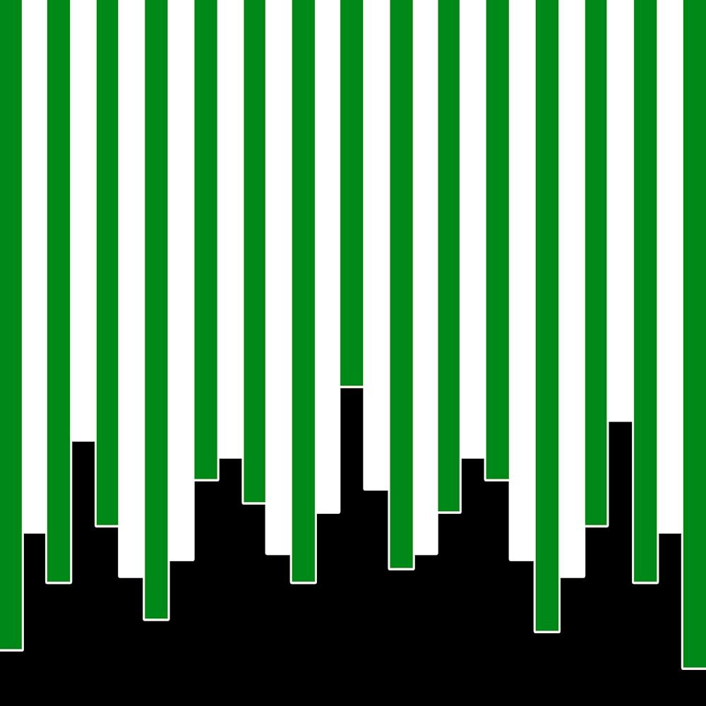 Green And White Cityscape