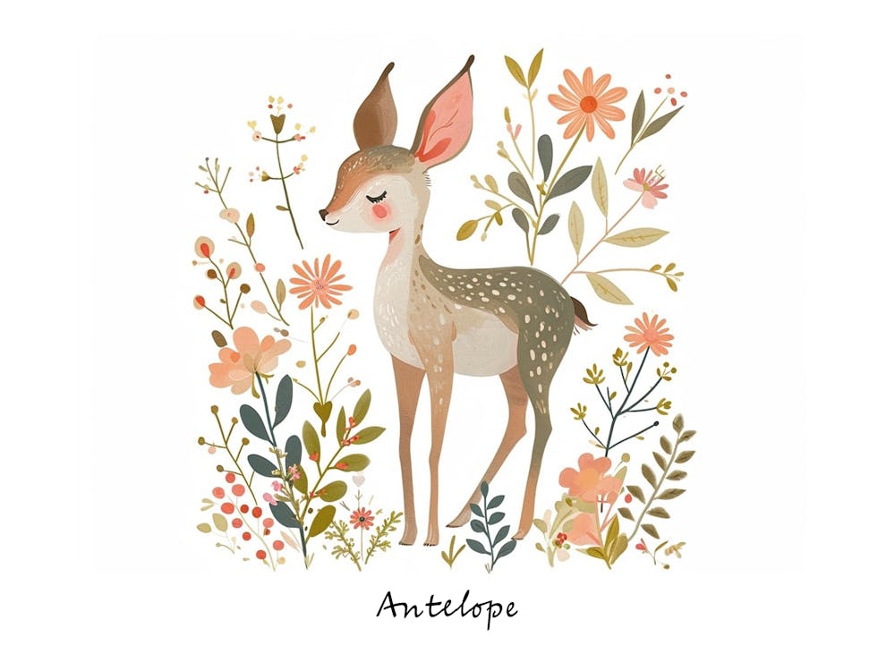 Little Floral Antelope 2 Poster