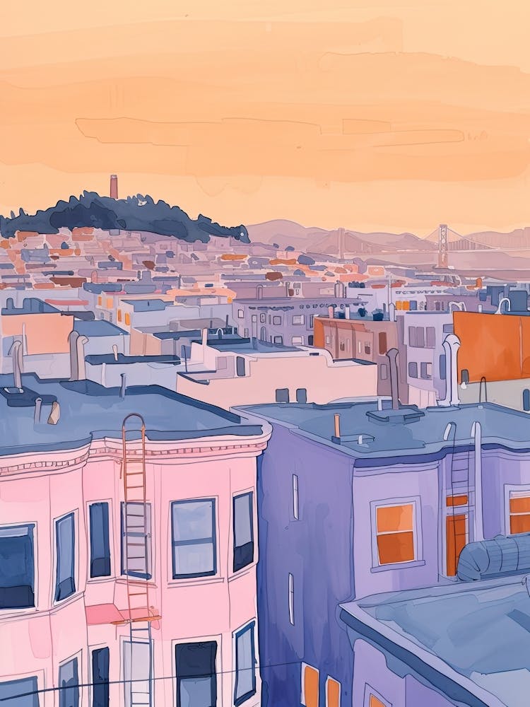 San Francisco Rooftops Morning Skyline 4