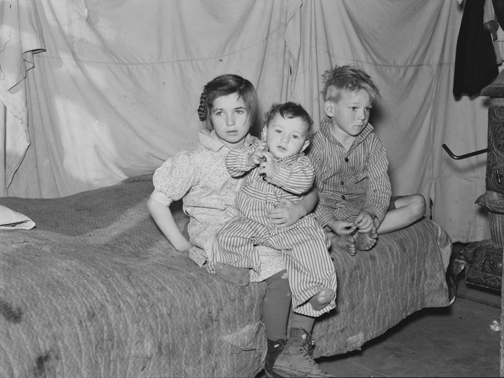 Three Of The Harshenberger I,E, Harshbarger Children Sheridan County, Montana By Russell Lee