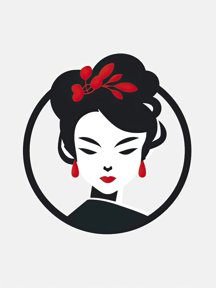 Geisha Minimalistischer Vektor 1