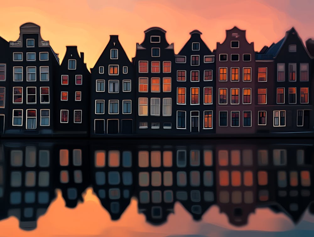 Sunset In Amsterdam