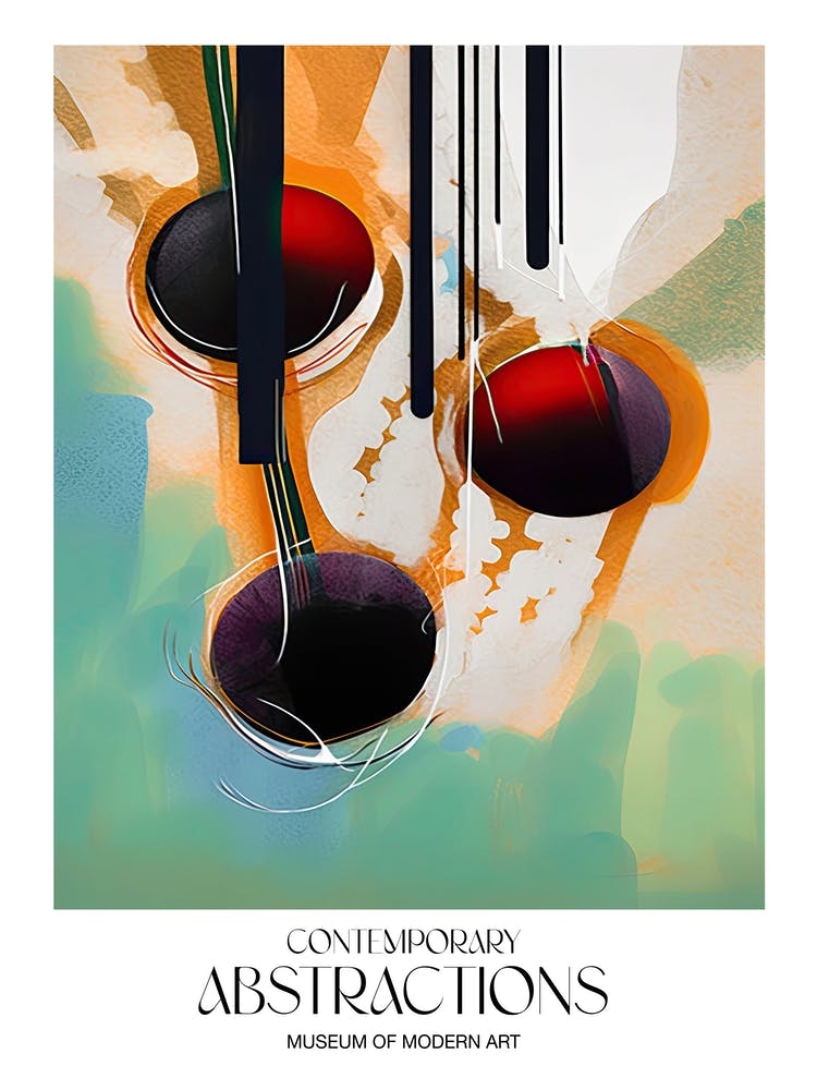 Cherries Painting Abstract 3 Exhibition Poster
