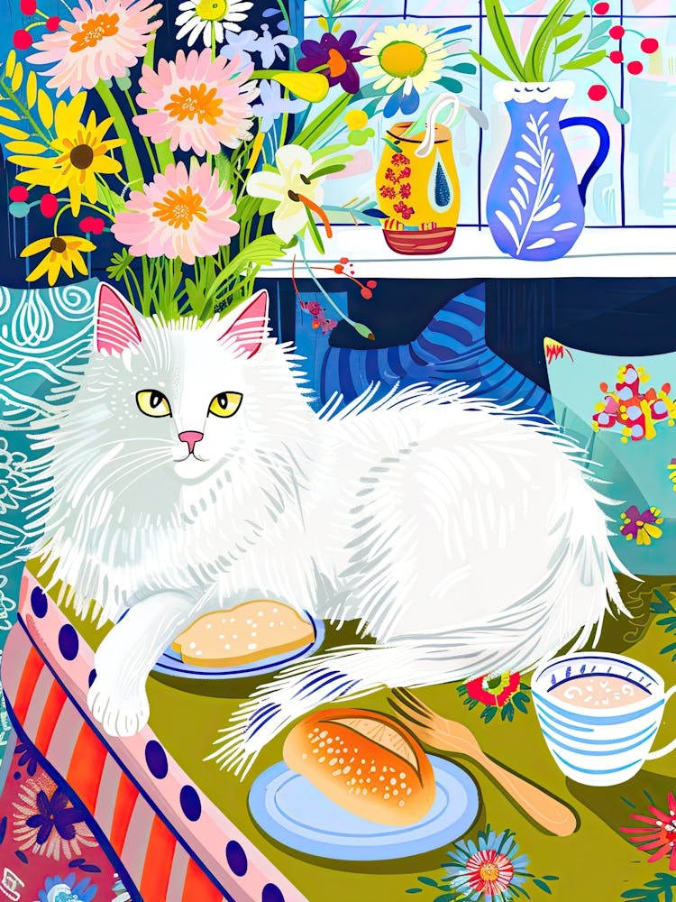 Tea Time With A Angora Cat 4