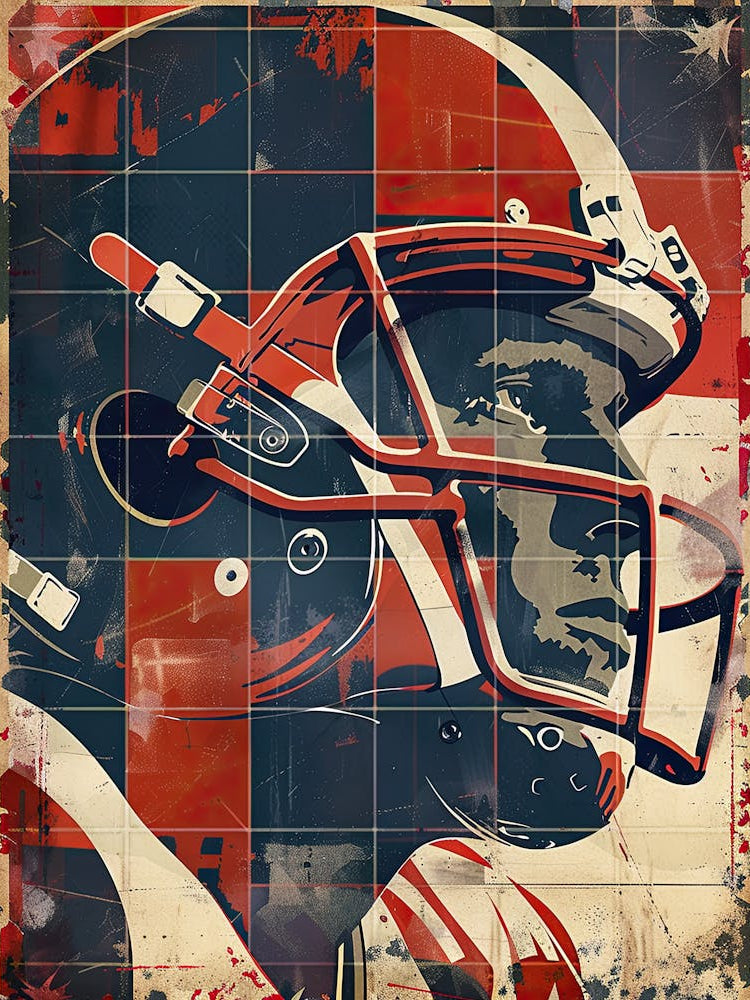 American Football Player Vintage Poster 46