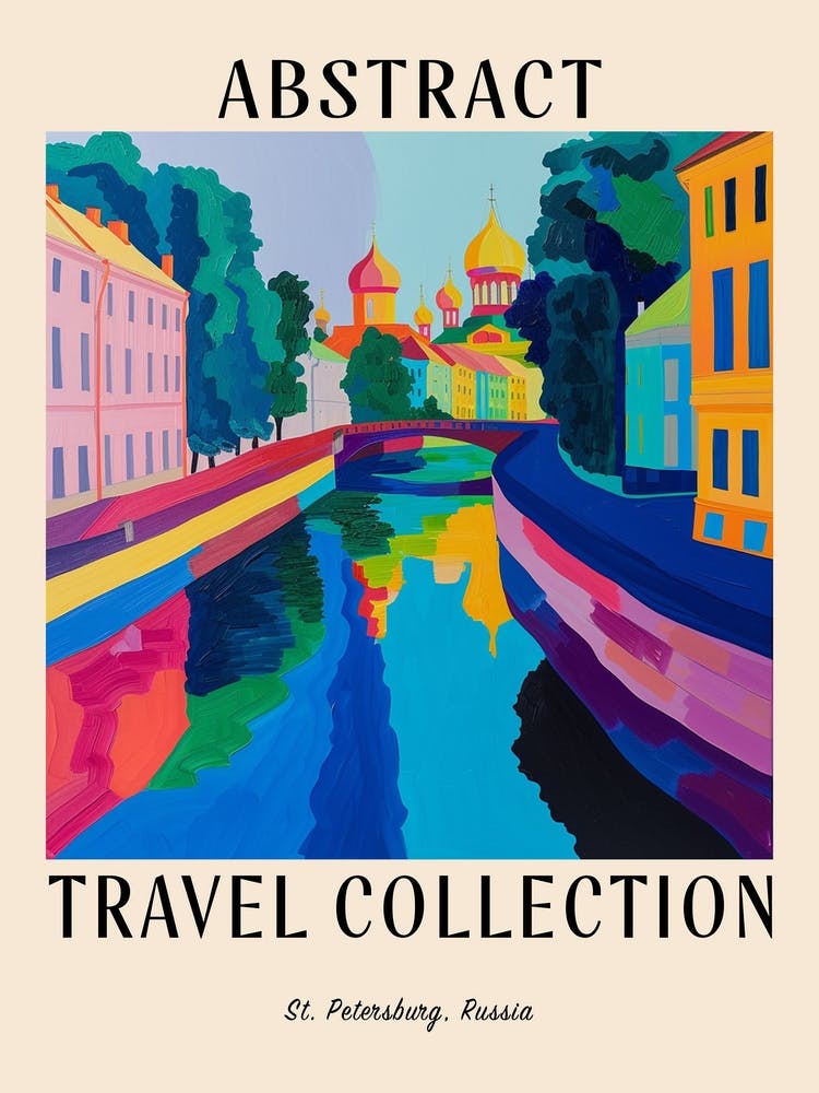 Abstract Travel Collection Poster St Petersburg Russia 2
